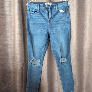 Blue Distressed Women's Jeans